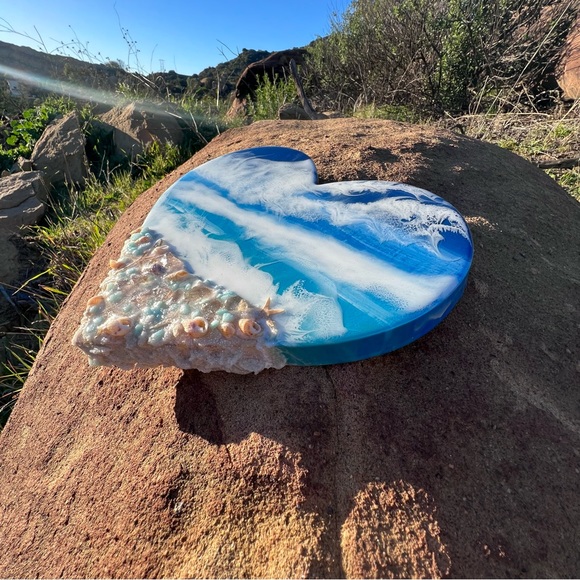 💙🌊Wooden Beach Heart Home Decor - Picture 2 of 5